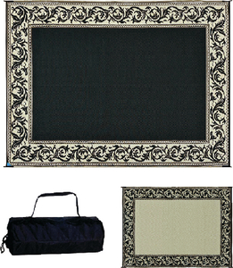 MING'S MARK INC RA1-BLK/BEIGE 9X12 PATIOMAT BLK/BEIGE CLAS.